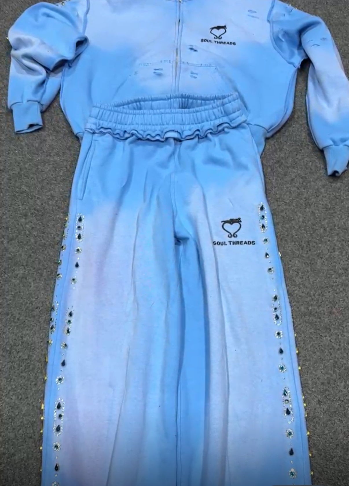 POWDER BLUE SOULTHREADS “DIAMOND IN A ROUGH” SweatSuit